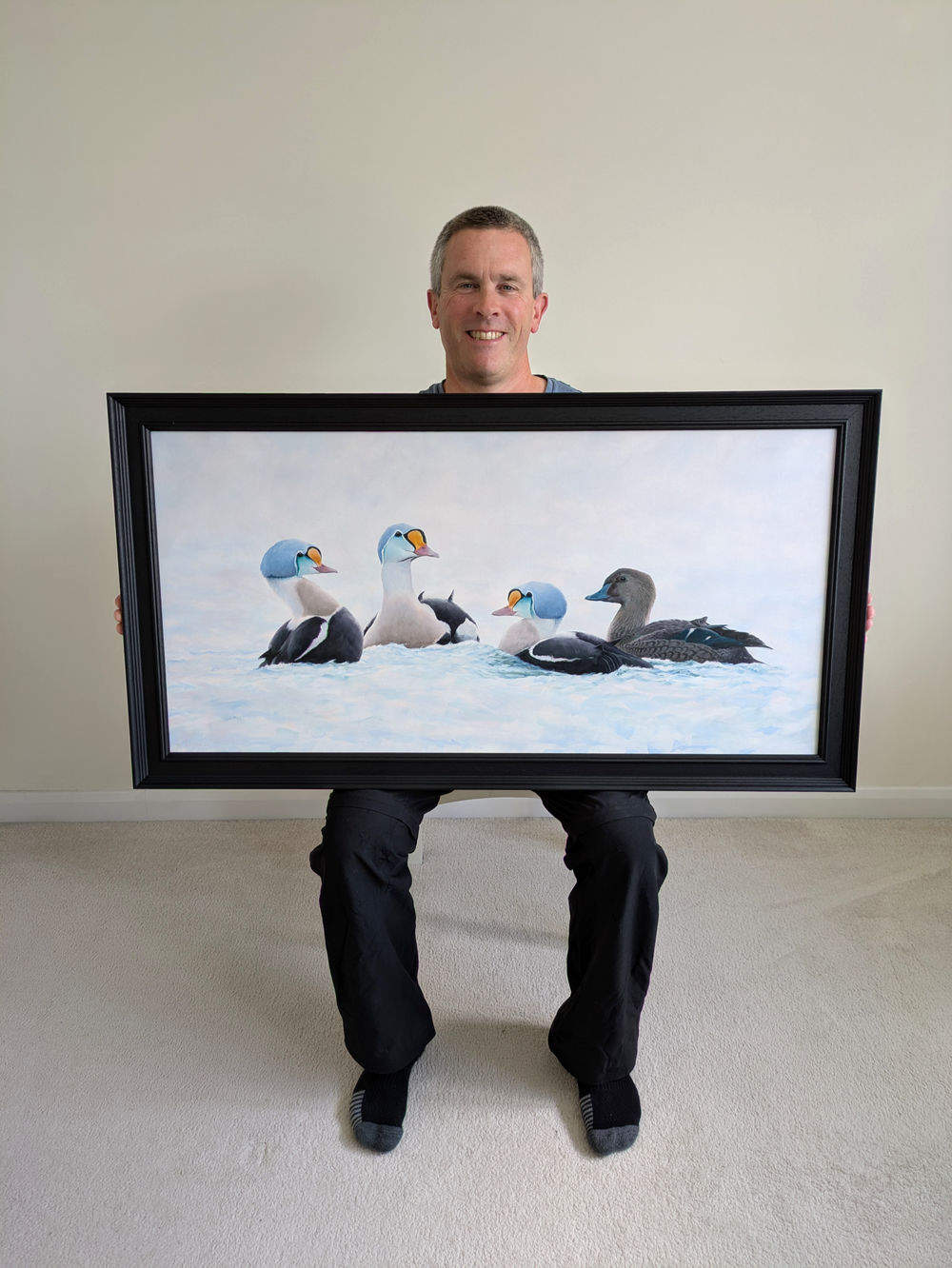King Eider painting Bird Art by Chris Lodge